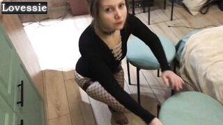 Watch Lovessie's submissive roleplay turn into a hardcore gagging, foot fetish adventure! - 12 image