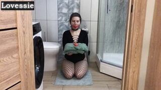 Watch Lovessie's submissive roleplay turn into a hardcore gagging, foot fetish adventure! - 4 image