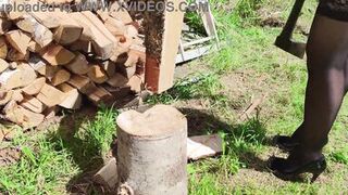 Watch Louise Shizgera's tight ass get drilled hard outside in stockings - 9 image
