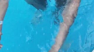 MILF Amber Valentina seduces her hubby and gets frisky in the pool