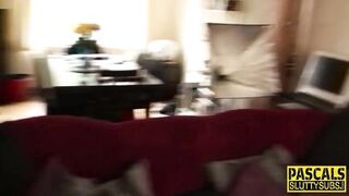 British MILF submissive gets throat drilled while gagged and deepthroated hard - 1 image