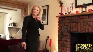 British MILF submissive gets throat drilled while gagged and deepthroated hard - 4 image