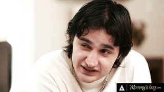 Dana Vespoli and her stepson take turns getting their big tits and ass drilled in wild double penetration threesome with tattoos and cowgirl moves - 2 image