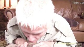 Sonja Mature Blonde Gags on Jeff Lacy's BBC and Swallows a Massive BBC Load
