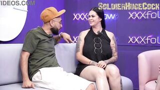 Dani Ortiz, ZamanthaLopez & soldierhugecock go wild with a massive cock in the studio - 9 image