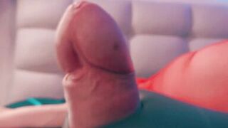 Watch Mycurves dominate her submissive slave with a black glove while she milks him dry - 10 image