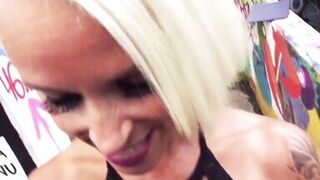 Watch Andy Star bang Sophie Logan in public & get caught in the act! - 1 image
