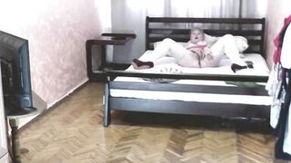 Konstanzia, the blonde MILF, squirts while fingering herself in the bedroom - 7 image
