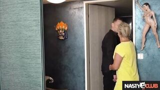 Lucky guy gets to watch Chloe Heart & Anna Versailles enjoy their natural tits & big butts while cuckolding Nico Vegas - 1 image