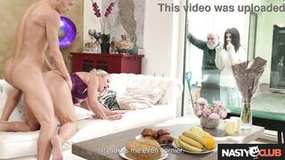 Lucky guy gets to watch Chloe Heart & Anna Versailles enjoy their natural tits & big butts while cuckolding Nico Vegas - 9 image