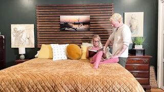 Watch Tattooed Blonde MILF with Glasses Get Her Way with Studs and Cocks - 1 image