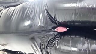 Watch this sexy Latina MILF in latex tease her pussy and climax hard - 12 image