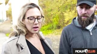 Watch Kathy Deep & Jonny Oblong pleasure a busty MILF in Pickup Club with their natural tits and wet pussy - 6 image