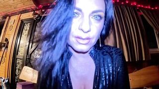Watch MilfyCalla's curvy body dominate & tease in black leather