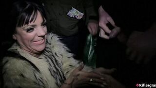Watch these MILF sluts with long hair take turns sucking and eating cum in hot wife swap action! - 1 image