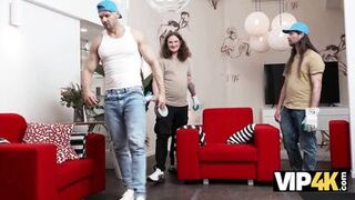 Nikita Vip4k cheats on her husband with three horny guys while VIP4K watches - 5 image