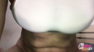 Watch Momusaz's massive natural tits bounce as she takes two loads in POV homemade video - 2 image