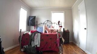 Hidden Camera - "Step" Mom Comes Home From Shopping, Tries On New Clothes And Masturbates!