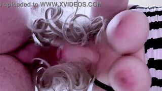 Greedy blowjob, milf bbw suck my big cock - Delicious busty milf swallowing a big cock, her husband went to work, but she came to have some fun with me