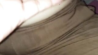 At first the girl didn't want to, but instead spurted in her hand