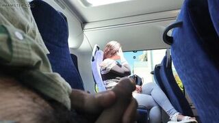 Exhibitionist Seduces MILF to Suck and Jerk His Dick in Bus Until He Cums - 14 image