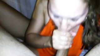 I keep sucking while he cums