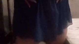 Mature stepmother trying on lingerie and sends the video to her stepson