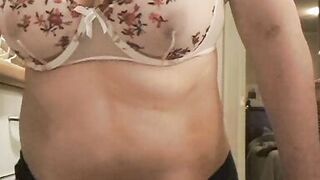 slut mom cooking with toy stuck in her hole