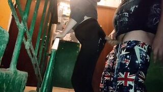 sex in the entrance to the mouth and ass in tights