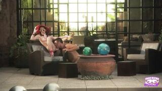 A Super Good Looking Brunette Sitting by the Pool and Getting Her Cunt Penetrated