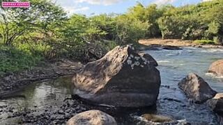 RUNNING AWAY FROM HOME TO CHEAT ON MY HUSBAND WITH THREE MASKED MEN ON THE RIVERSIDE