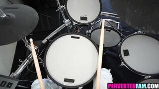 Chubby step mom can't resist step son's cock - 2 image