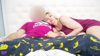 Stepmom and stepson watched a movie that ended with a huge creampie