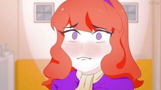 Red-haired Daphne takes off her panties in the toilet in front of an unknown guy without complexes ! Scooby-Doo. Hentai,Cartoon,Parody ! - 14 image