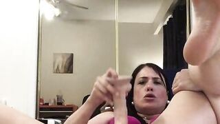 Room Cam: Sexy Brunette MILF Stuffs Throbbing Wet Pussy With Dildo And Cums Everywhere While Rubbing Clit