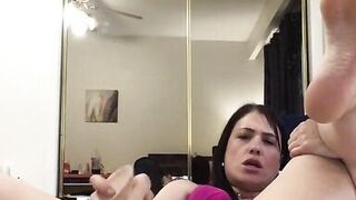 Room Cam: Sexy Brunette MILF Stuffs Throbbing Wet Pussy With Dildo And Cums Everywhere While Rubbing Clit