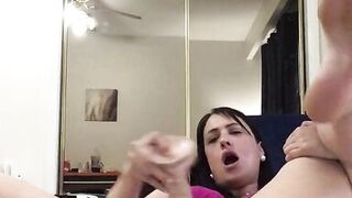 Room Cam: Sexy Brunette MILF Stuffs Throbbing Wet Pussy With Dildo And Cums Everywhere While Rubbing Clit