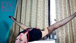 Nice lady in pantyhose and heels. Striptease at the round table 32 - 14 image