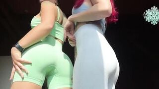 Me and Eslunalove look absolutely smoking in our super tight fitting figure hugging gym attire - 5 image