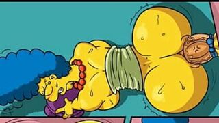 Huge Cock From A Hole In The Wall Filled All The Wet Holes Of Housewife Marge With Hot Sticky Sperm / Comic / Parody