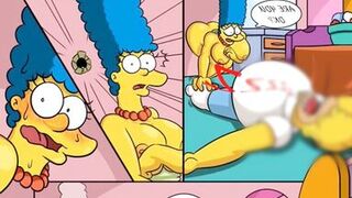 Huge Cock From A Hole In The Wall Filled All The Wet Holes Of Housewife Marge With Hot Sticky Sperm / Comic / Parody