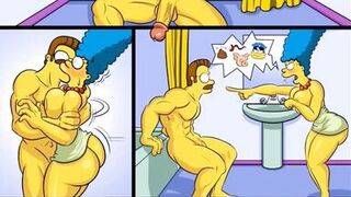 Huge Cock From A Hole In The Wall Filled All The Wet Holes Of Housewife Marge With Hot Sticky Sperm / Comic / Parody