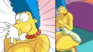 Huge Cock From A Hole In The Wall Filled All The Wet Holes Of Housewife Marge With Hot Sticky Sperm / Comic / Parody