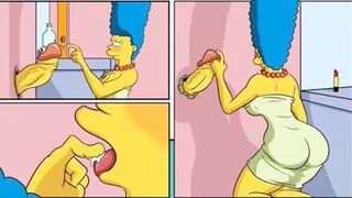 Huge Cock From A Hole In The Wall Filled All The Wet Holes Of Housewife Marge With Hot Sticky Sperm / Comic / Parody