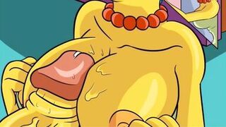 Huge Cock From A Hole In The Wall Filled All The Wet Holes Of Housewife Marge With Hot Sticky Sperm / Comic / Parody