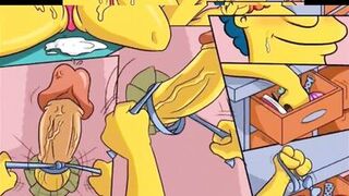 Huge Cock From A Hole In The Wall Filled All The Wet Holes Of Housewife Marge With Hot Sticky Sperm / Comic / Parody