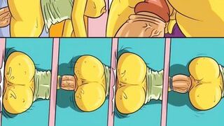 Huge Cock From A Hole In The Wall Filled All The Wet Holes Of Housewife Marge With Hot Sticky Sperm / Comic / Parody