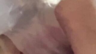 My first squirting in the shower. Amateur homemade solo female. Riding on Cristal dildo. Real orgasm