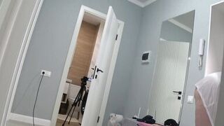 Big Ass Under a Short Robe Busty Mature Housewife with Hairy Pussy Behind the Scenes. Homemade PAWG - 3 image