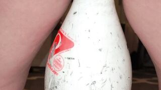 Bowling pin fucked for squirting